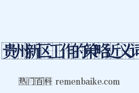 贵州新区工作的策略近义词是什么意思的图片